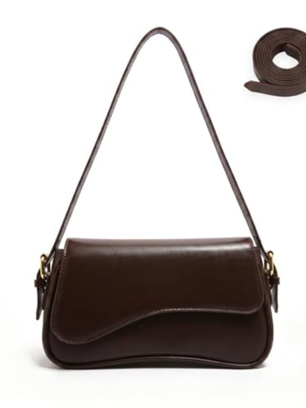 Vegan Leather Y2K Shoulder Bag Crossbody 2 Removable Straps Cute Hobo